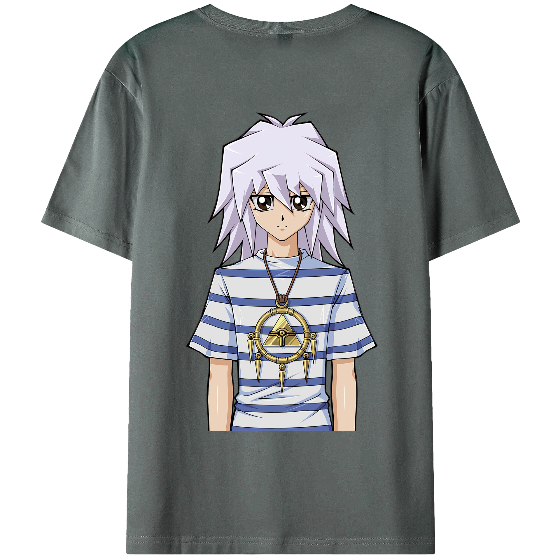 （画像用） 遊☆戯☆王 Yu-Gi-Oh! 綿100％ メンズ半袖Tシャツ（バックプリント） 通気性